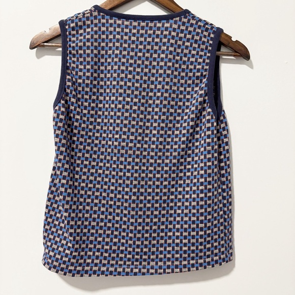 Vintage 1970's‎ Geometric Tank Top Womens Size Medium Blue and Gray Sleeveless - Picture 4 of 7
